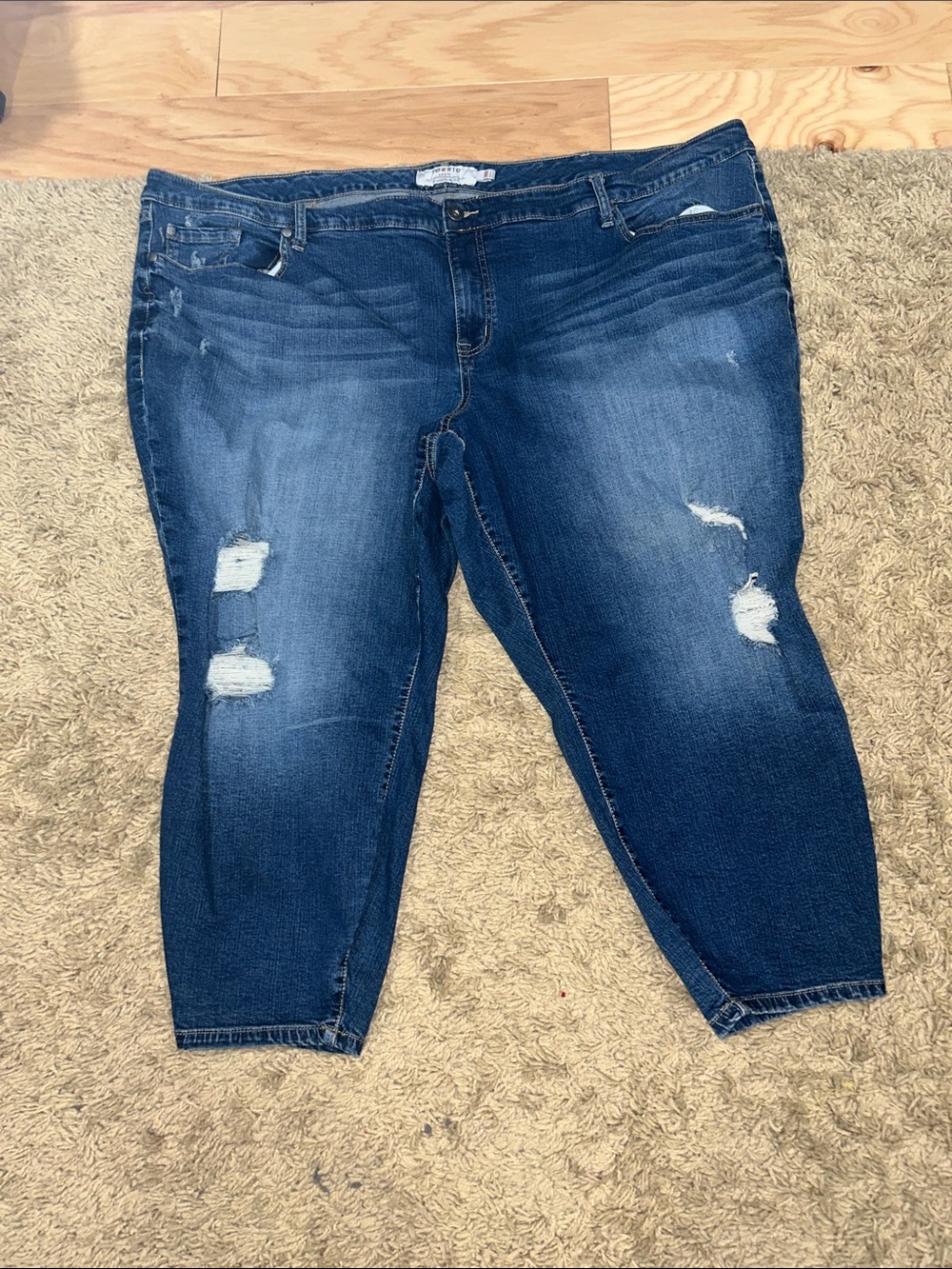 EUC Torrid 30R distressed jeans